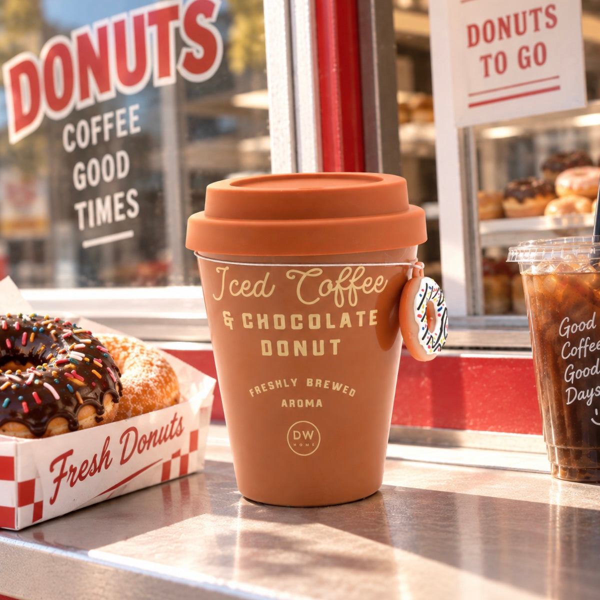 Iced Coffee & Chocolate Donut