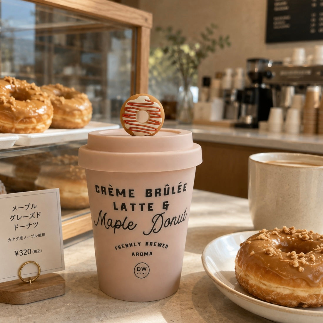 Creme Brulee Latte & Maple Donut